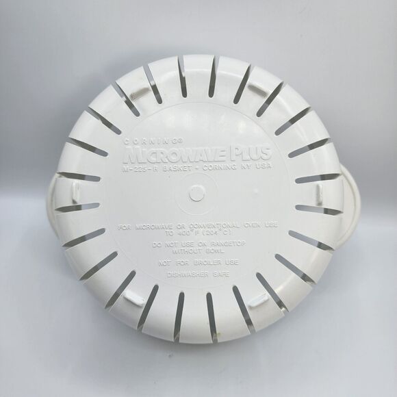 Vintage 80s Corning Ware 3Pc MIicrowave Plus M-225-R Casserole Dish Steamer Lid - Picture 12 of 13